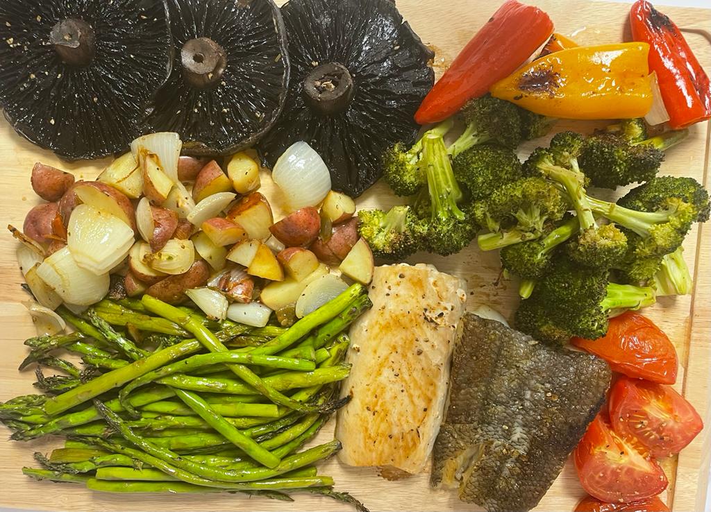 Pan Sheet Roasted Fish & Vegetable Dinner